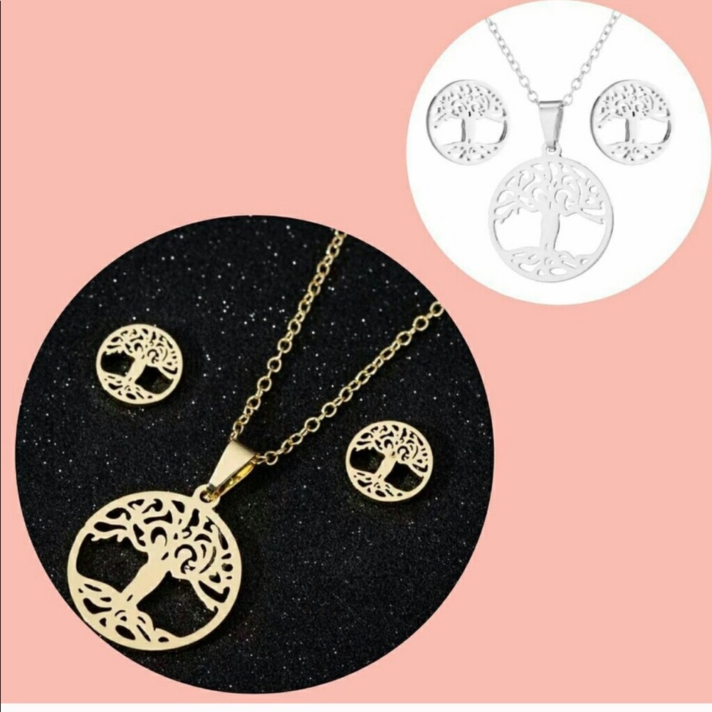 New women set necklace stainless steel tree of - Picture 1 of 1